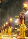 <tt>Aarti raised up during evening Ganga aarti Varanasi via Wikimedia Commons</tt>