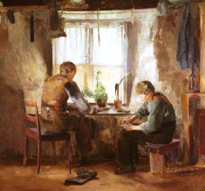 <tt>Backer Bygdeskomakere by Harriet Backer via Wikimedia Commons</tt>